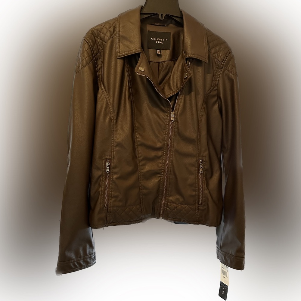 Celebrity Pink Brown Leather Jacket